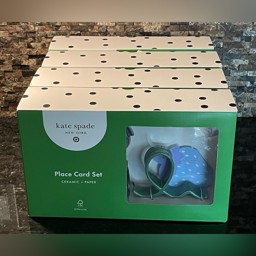 Kate Spade ♠️ New York Green and Blue Place Card Set 4 boxes Target Exclusive